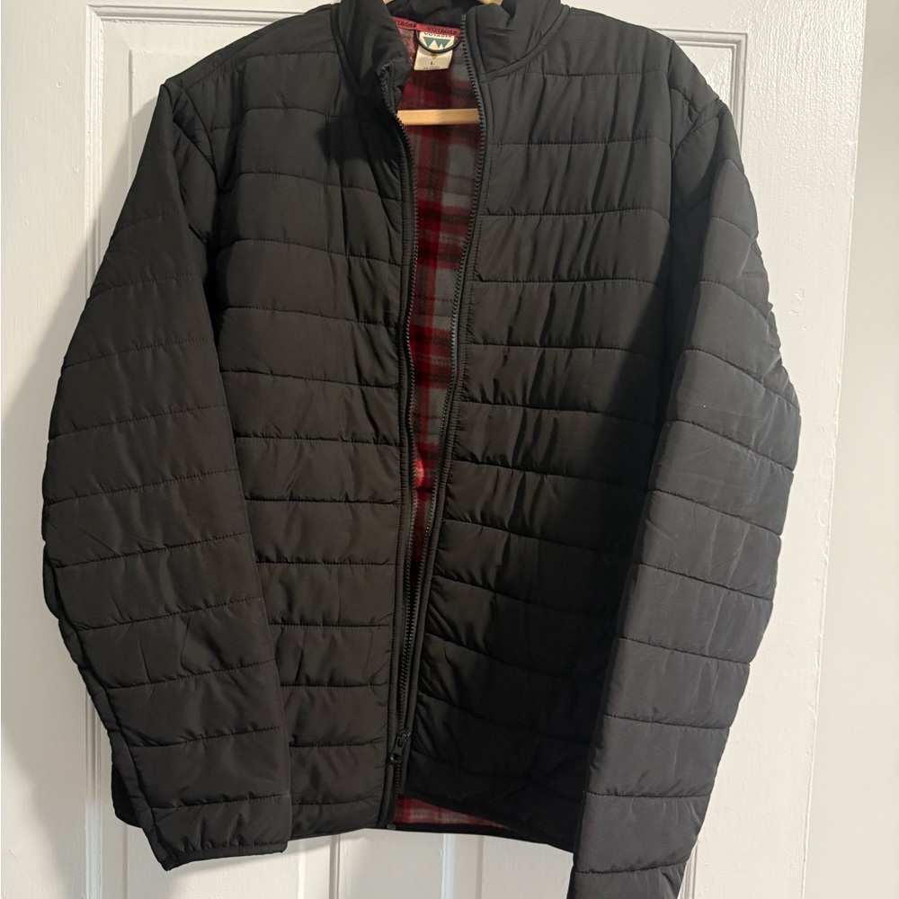 Men's L Voyager Black Polar Fleece Lines Puffer Jacket
